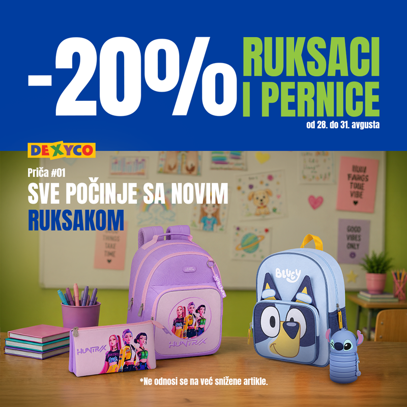 Sniženje ruksaka i pernica