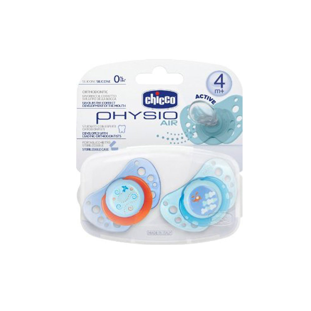 CHICCO LAZA PHYSIO AIR OD SILIKONA 4M PLUS 2 KOM U KUTIJI PLAVA