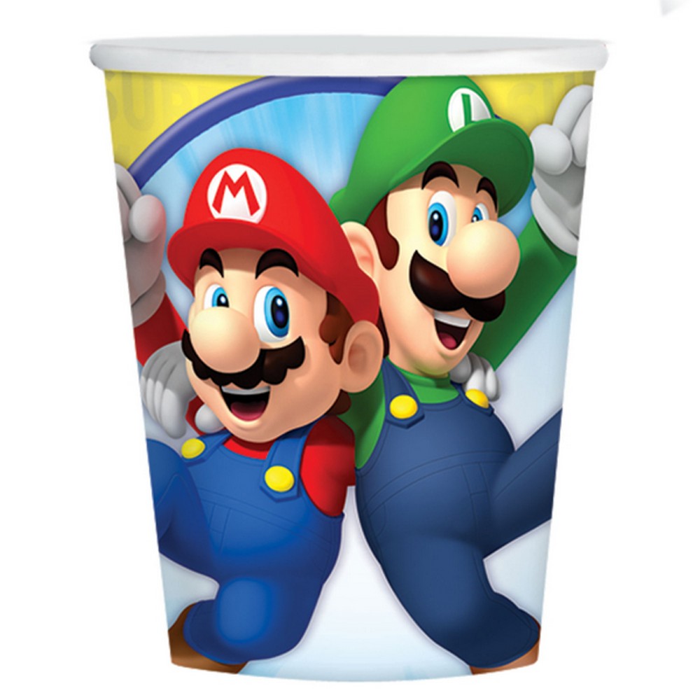 AMSCAN CASA 250 ML SUPER MARIO 8 KOM 