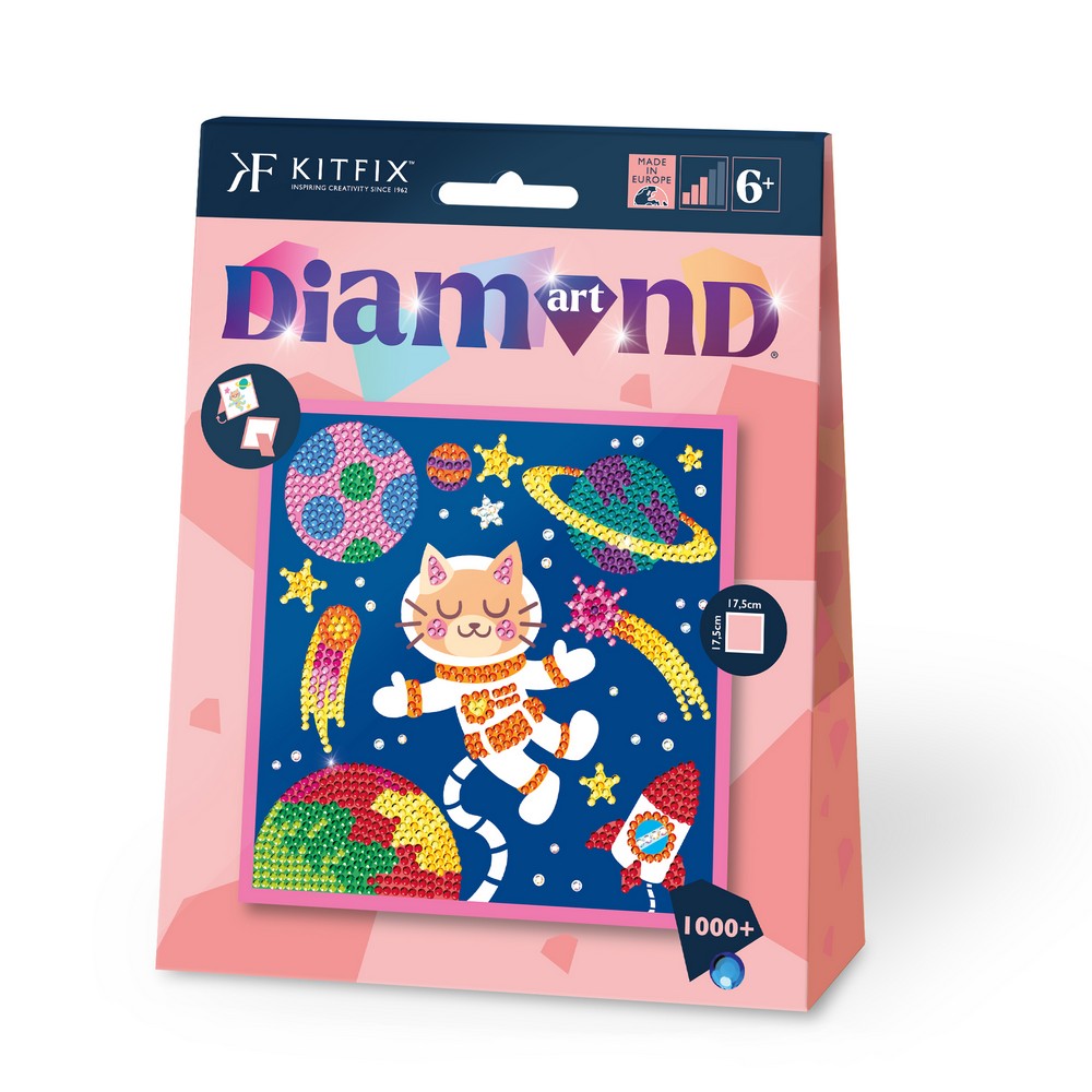 KFFP2517 JUNIOR DIAMOND ART SET SPACE CAT 