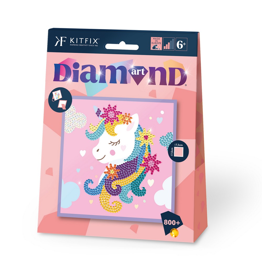 KFFP2518 JUNIOR DIAMOND ART SET FLOWER UNICORN 