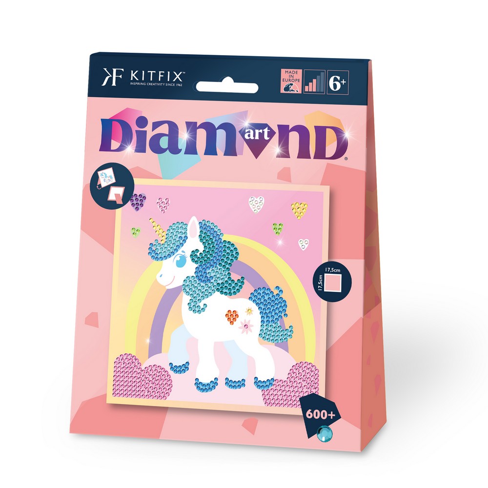 KFFP2519 JUNIOR DIAMOND ART SET RAINBOW UNICORN 