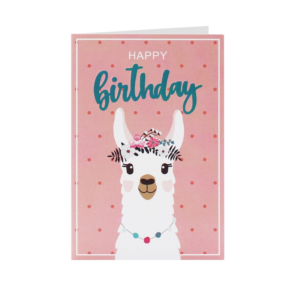 MAG18700 ČESTITKA HAPPY BIRTHDAY LAMA Dexy Co Kids