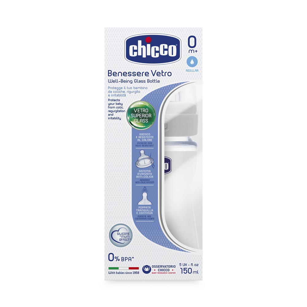 CHICCO FIZ.STAKLENA BOC.150ML,SIL.DUDA,  1   RUPA 