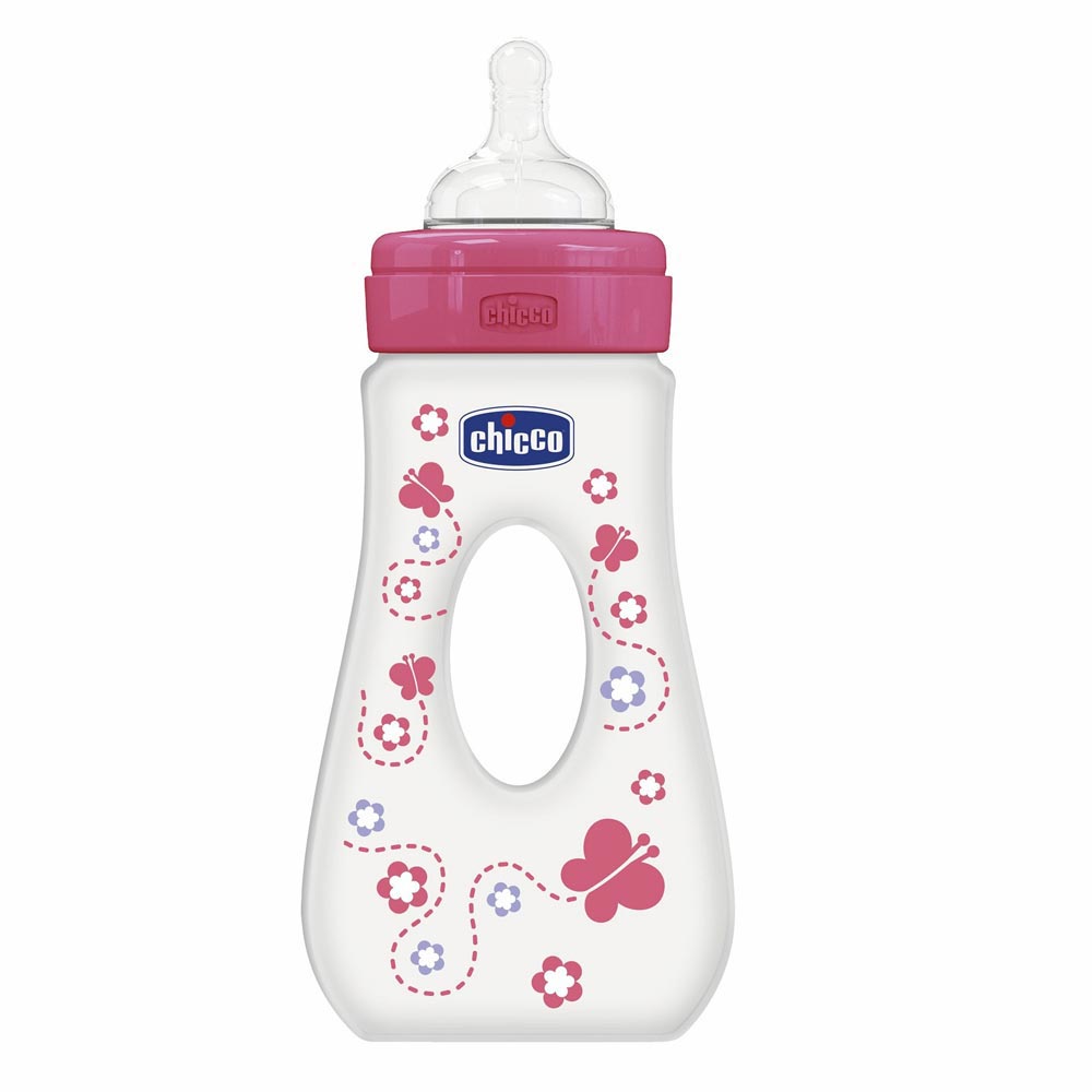 CHICCO BOCICA PC.S RUPOM 240ML,SIL.,3R,PINK,4M+ 