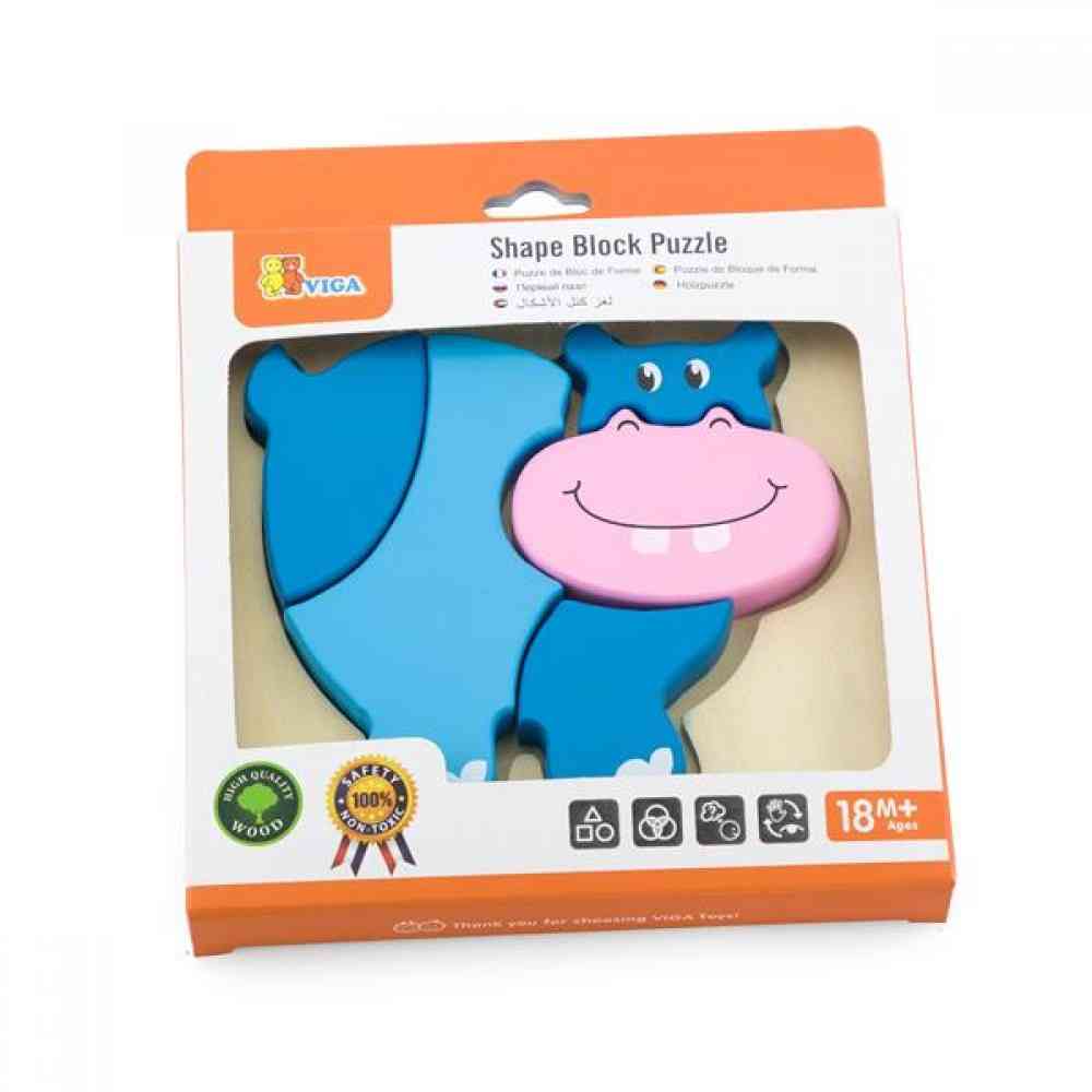 DRVENE PUZZLE HIPPO 