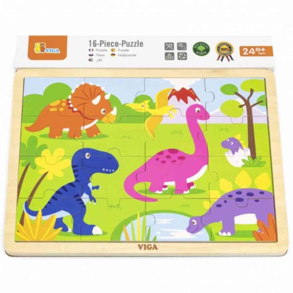 DRVENE PUZZLE DINOSAURI-16 KOM