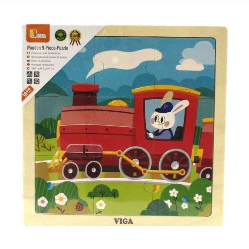 DRVENE PUZZLE VLAK-9 KOM