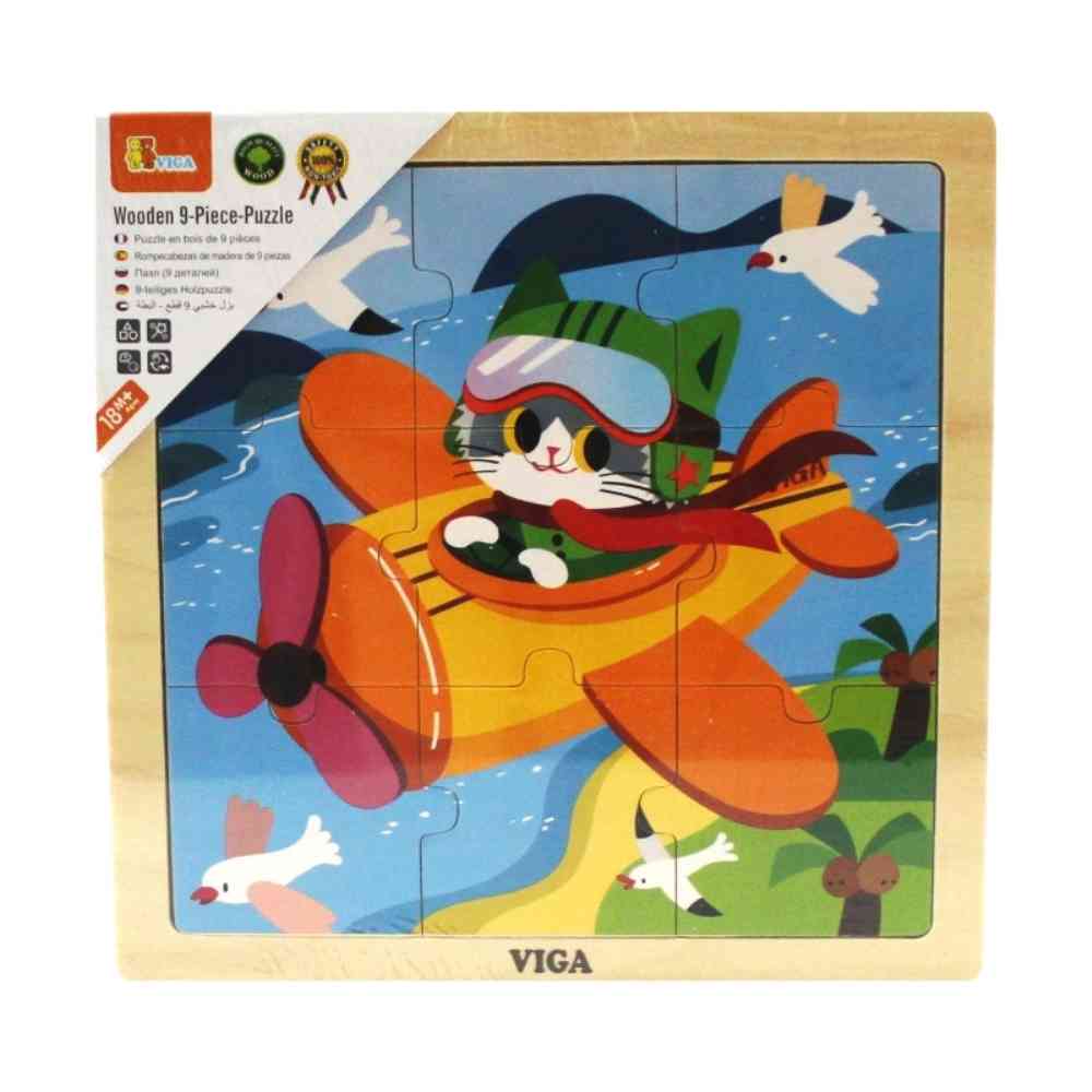 DRVENE PUZZLE AVION-9 KOM