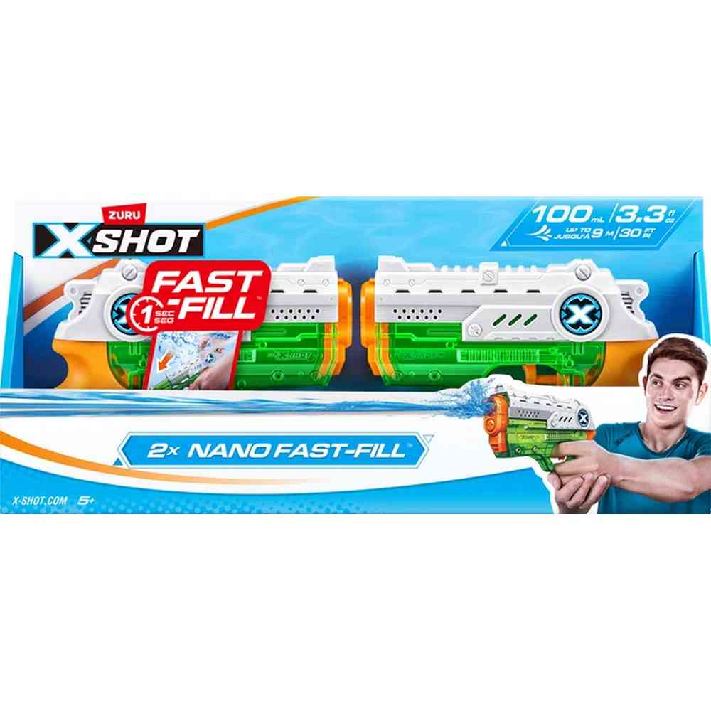 19045 XSHOT WATER- WATER WARFARE-NANO FAST-FILL 2PK Open Box,Bulk 