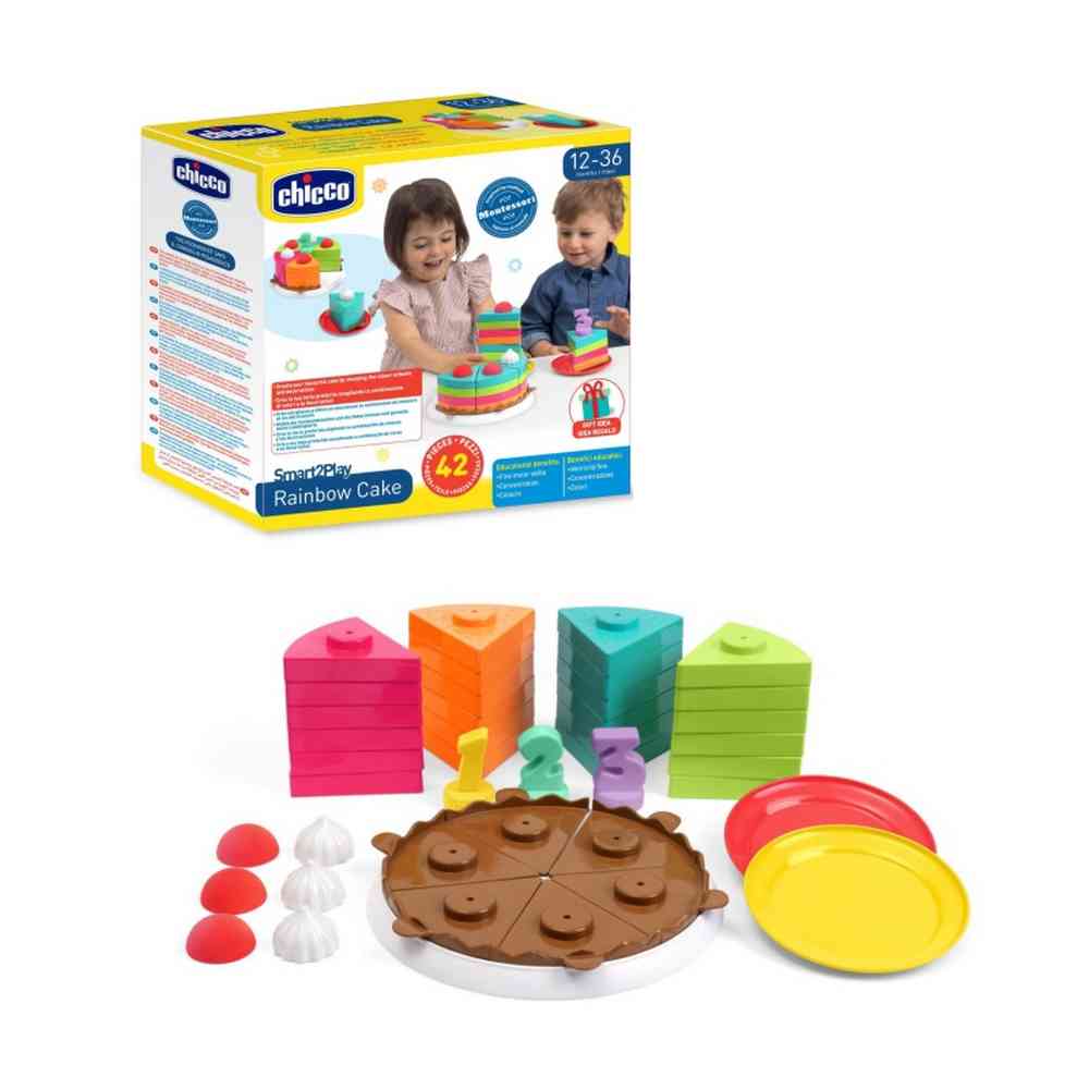 CHICCO MONTESSORI IGRACKA 2U1 TORTA RAINBOW,12M+ 