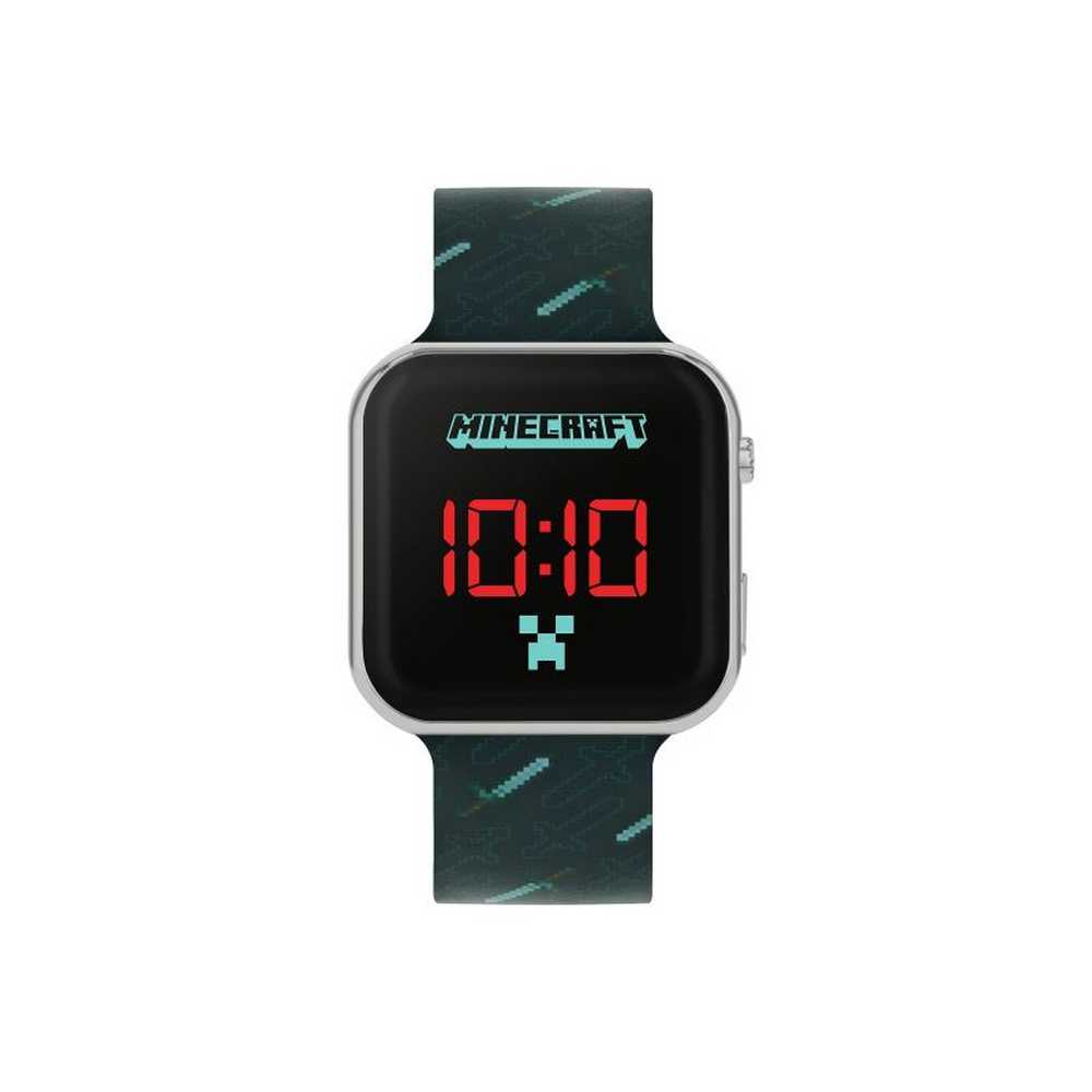 MINECRAFT BLACK PRINTED STRAP LED WATCH 