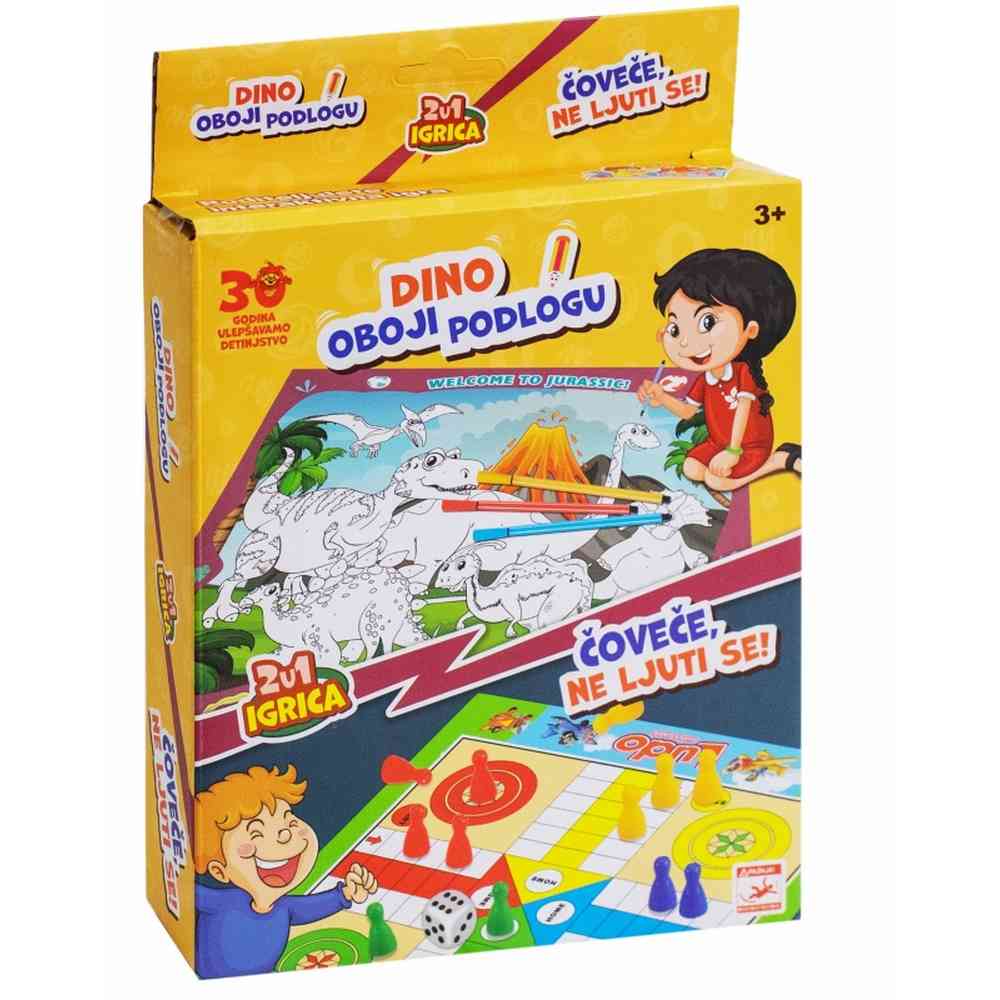 DRUSTVENA IGRA 2U1 COVJECE NE LJUTI SE/OBOJI PODLOGU DINO 