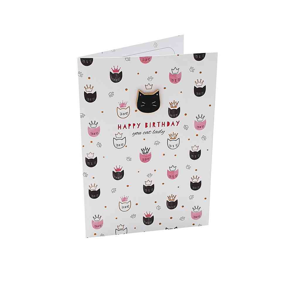 CESTITKA S MACA ZNACKOM - HAPPY BIRTHDAY YOU CAT LADY