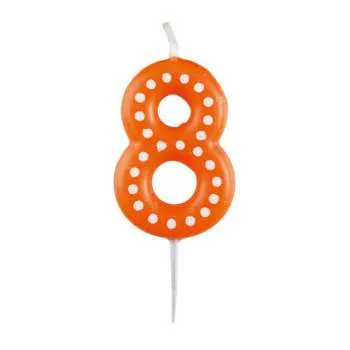 AMSCAN SVJEĆICA BROJ 8 DOTS 