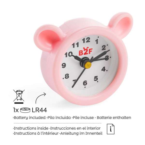 BACK2FUN ALARM SATIC TEDDY PINK 