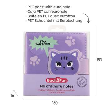 BACK2FUN NOTES PADDED MAGNET KITTY 