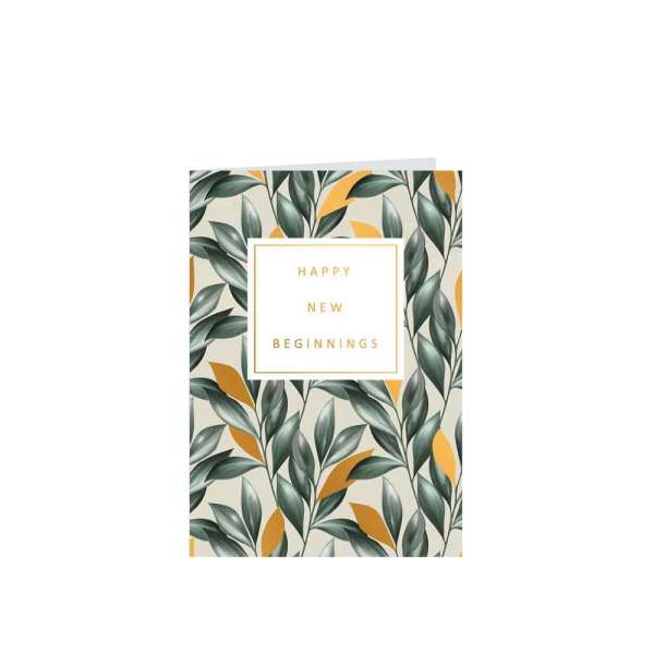ART35952 ČESTITKA GOLD RUSH HAPPY NEW BEGINNINGS 
