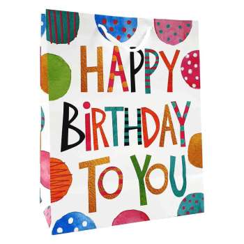 DUK15686 UKRASNA KESA LARGE HAPPY BIRTHDAY 26X32X12 CM