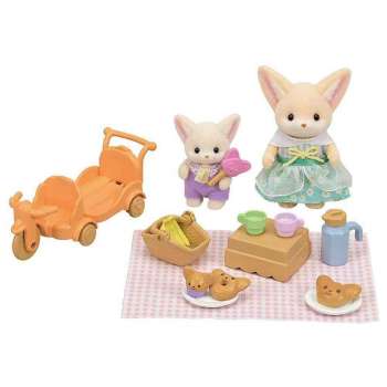 EC5698 SYLVANIAN FAMILY SUNNY PICNIC SET -FENNEC FOX SISTER & BABY 