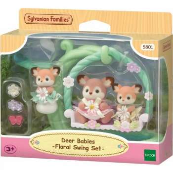 EC5801 SYLVANIAN FAMILIES DEER BABIES -FLORAL SWING SET 