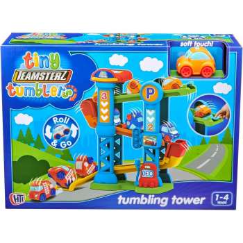 HL1425003 TINY TEAMSTERZ TUMBLING TOWER + 1 CAR SET 