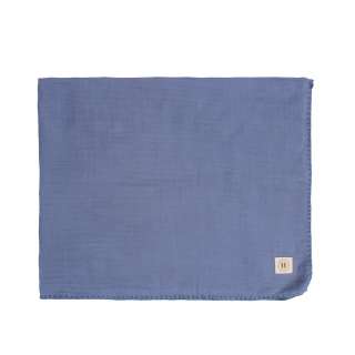 HYGGE PREKRIVAC OD MUSLINA, DVOSLOJAN, INDIGO BLUE, 100X80CM 