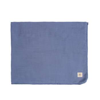 HYGGE PREKRIVAC OD MUSLINA, DVOSLOJAN, INDIGO BLUE, 100X80CM 
