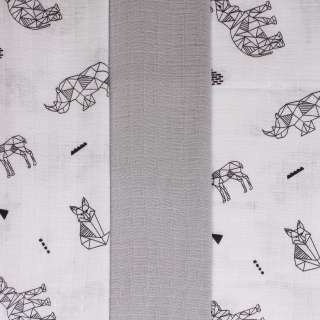 HYGGE TETRA PELENA OD MUSLINA MISTY GREY 3 KOM 80X80CM 