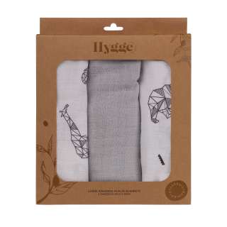 HYGGE TETRA PELENA OD MUSLINA MISTY GREY 3 KOM 80X80CM 