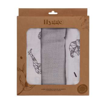 HYGGE TETRA PELENA OD MUSLINA MISTY GREY 3 KOM 80X80CM 