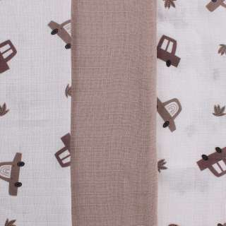 HYGGE TETRA PELENA OD MUSLINA COOKIE BEIGE 3 KOM 80X80CM 