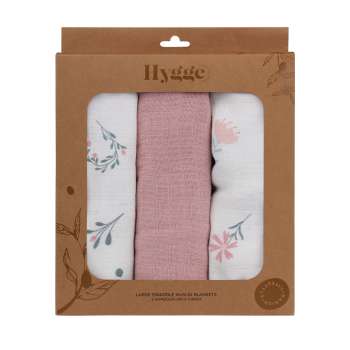 HYGGE TETRA PELENA OD MUSLINA DUSTY ROSE 3 KOM 80X80CM 