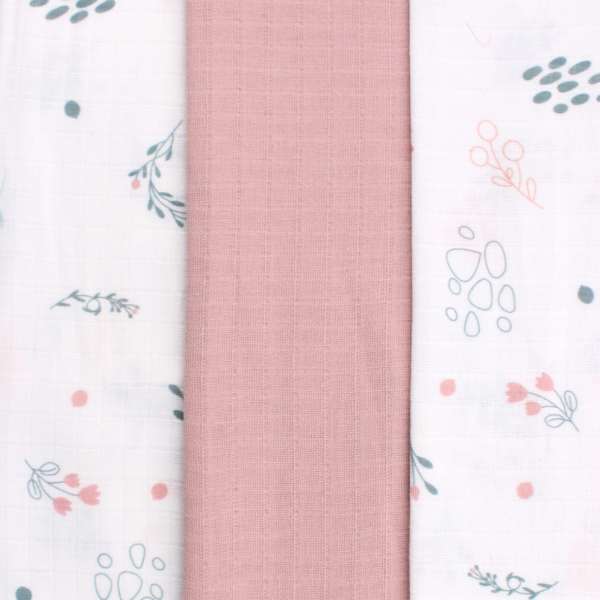 HYGGE TETRA PELENA OD MUSLINA DUSTY ROSE 3 KOM 80X80CM 