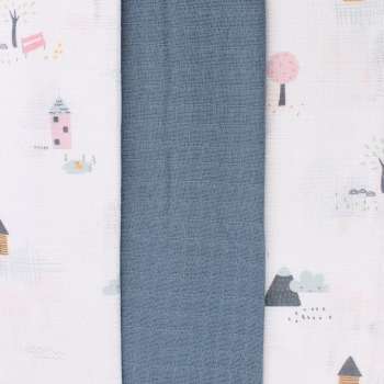 HYGGE TETRA PELENA OD MUSLINA INDIGO BLUE 3 KOM 80X80CM 