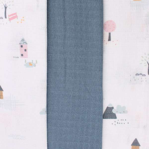 HYGGE TETRA PELENA OD MUSLINA INDIGO BLUE 3 KOM 80X80CM 