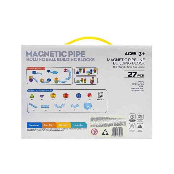 ITT39613 MAGNETNE KOCKE STAZA ZA LOPTICE MINI 27 KOM 