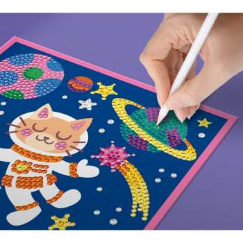 KFFP2517 JUNIOR DIAMOND ART SET SPACE CAT 