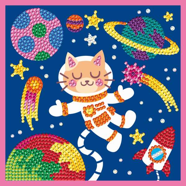 KFFP2517 JUNIOR DIAMOND ART SET SPACE CAT 