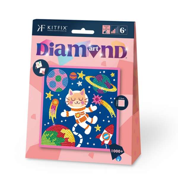 KFFP2517 JUNIOR DIAMOND ART SET SPACE CAT 