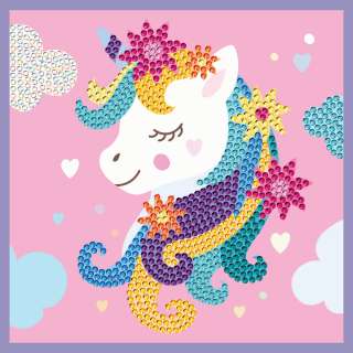 KFFP2518 JUNIOR DIAMOND ART SET FLOWER UNICORN 