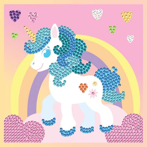 KFFP2519 JUNIOR DIAMOND ART SET RAINBOW UNICORN 