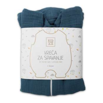 KIDZZ SLEEPING BAG MUSLIN PETROLEUM 0-18M 