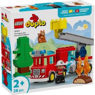 LEGO DUPLO FIRE TRUCK WITH HOSE AND FIRE 
