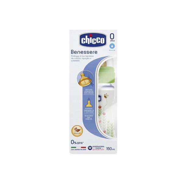 CHICCO PLASTICNA BOCICA 150ML,  SIL.DUDA,  ZELENA 