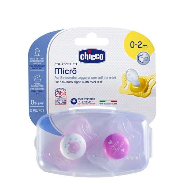 CHICCO DUDA VARALICA PH.MICRO, SIL 0-2 MJ.,2 PCS, ROZA 