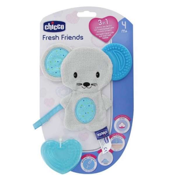 CHICCO GRICKALICA ZA ZUBE 3U1 FRESH FRIENDS, PLAVI 