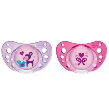 CHICCO DUDA PHYSIO AIR, 6M-16M, ROZA, KAUCUK, 2PCS 