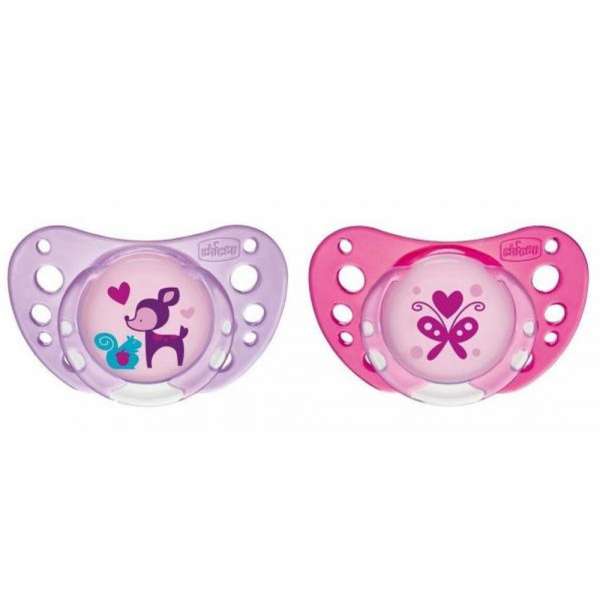 CHICCO DUDA PHYSIO AIR, 6M-16M, ROZA, KAUCUK, 2PCS 