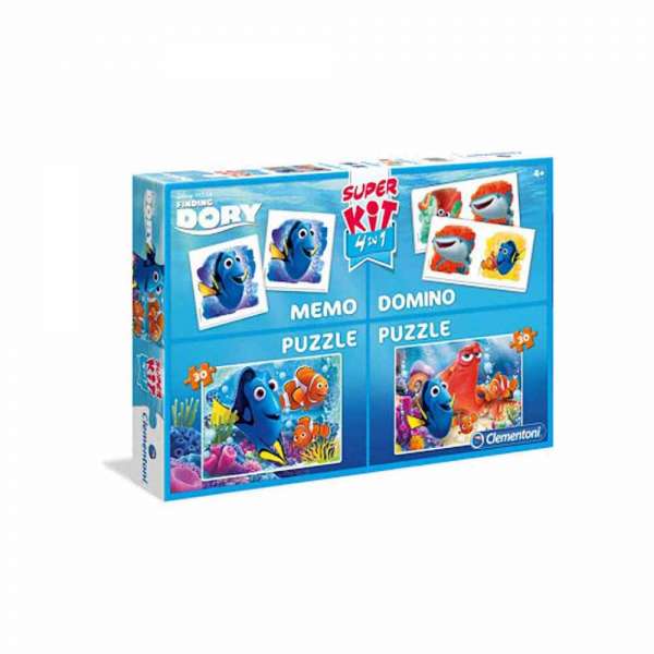 CLEMENTONI PUZZLE 2X30, MEMO I DOMINO FINDING DORY 